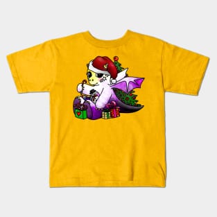 Little Non-binary Christmas Dragon Kids T-Shirt